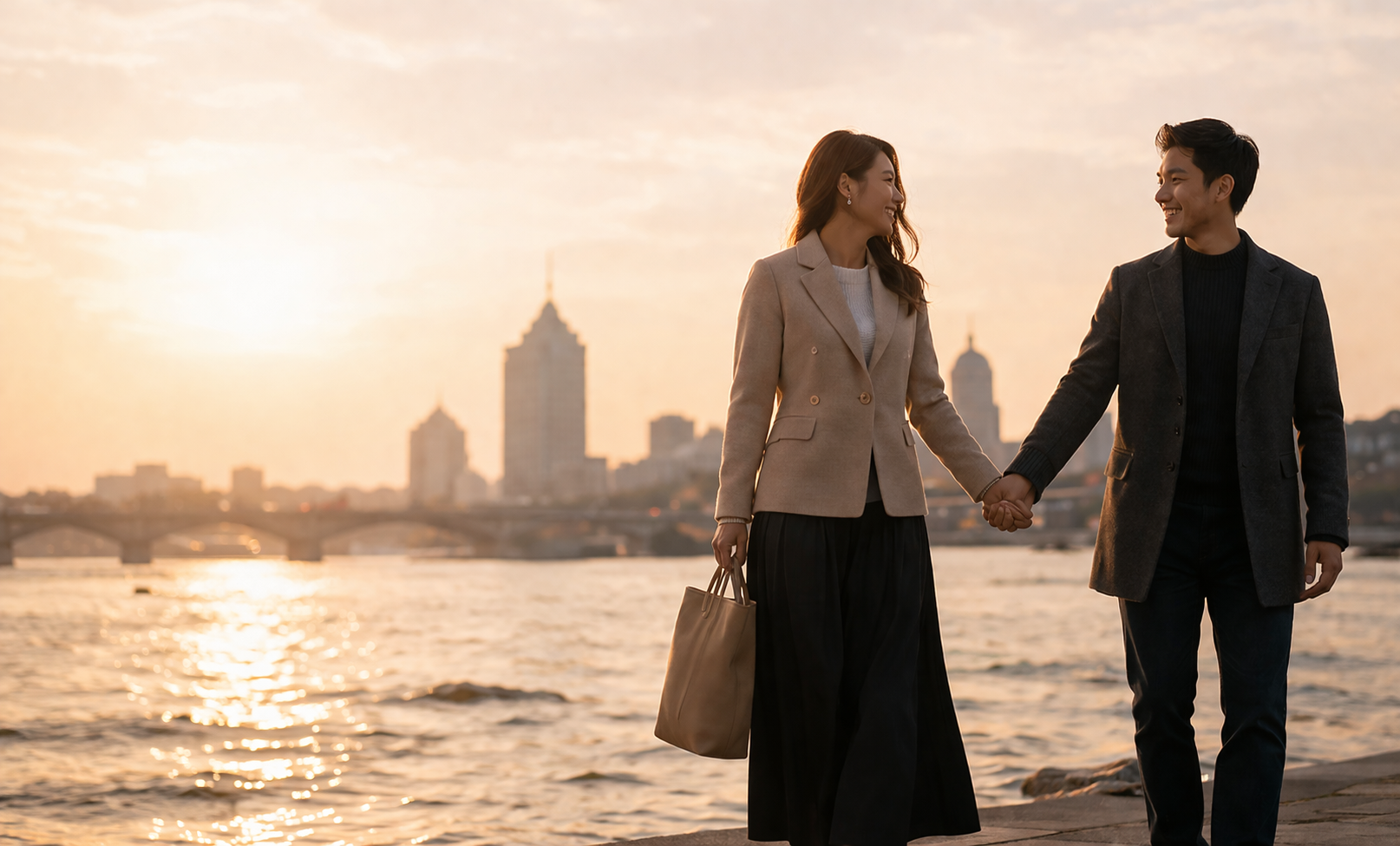 Couple by the river